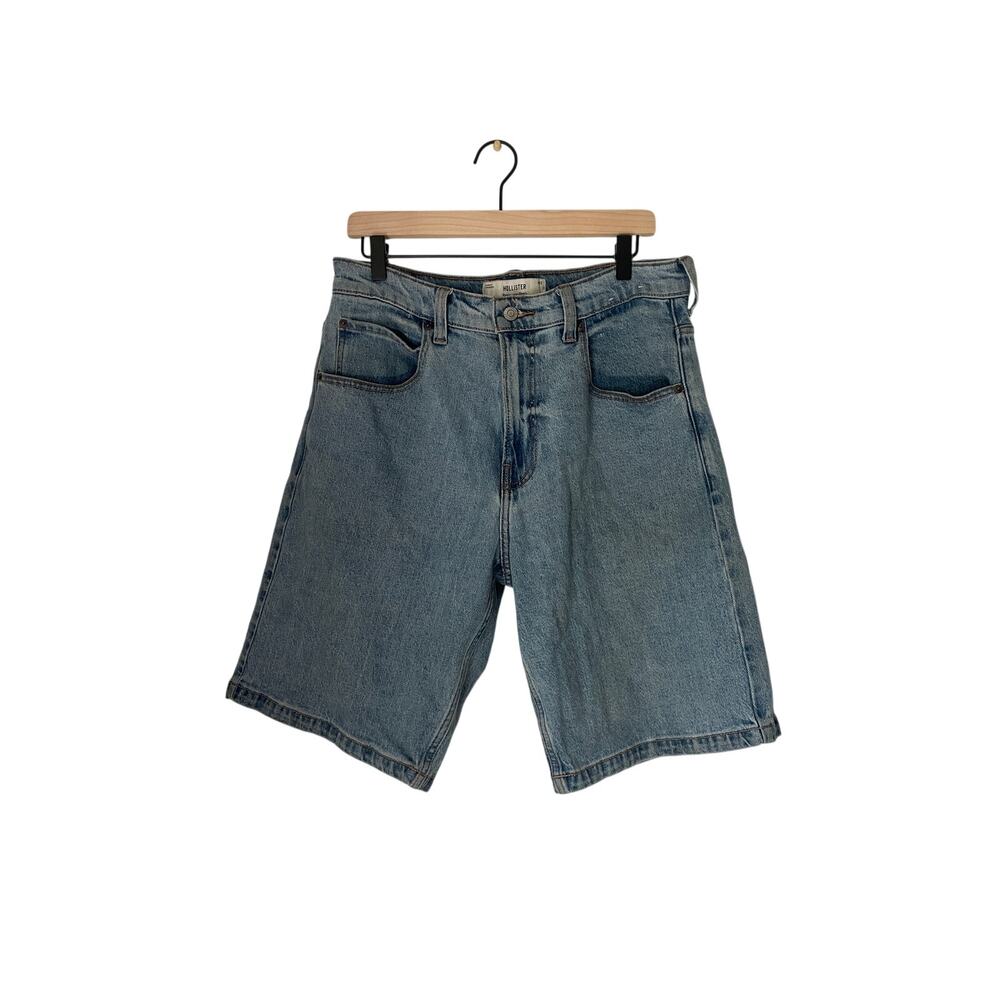 Hollister baggy fit jean shorts surf skater y2k summer grunge 90s-waist 32
